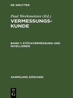 cover image of Stückvermessung und Nivellieren